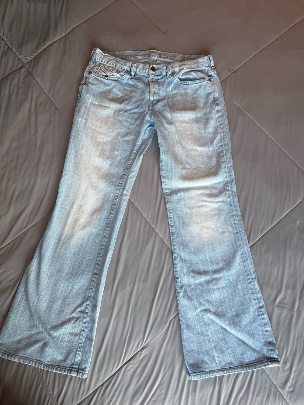 Diesel Women's Light Blue Flare Jeans Low Rise Bootcut Vintage